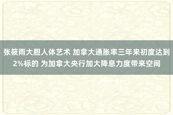张筱雨大胆人体艺术 加拿大通胀率三年来初度达到2%标的 为加拿大央行加大降息力度带来空间