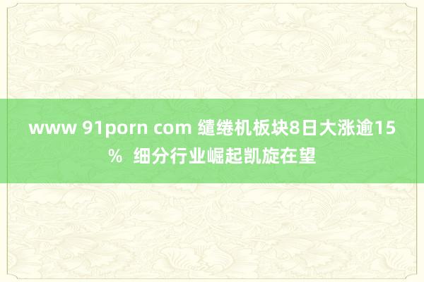 www 91porn com 缱绻机板块8日大涨逾15%  细分行业崛起凯旋在望