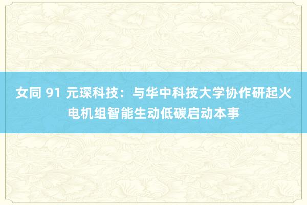 女同 91 元琛科技：与华中科技大学协作研起火电机组智能生动低碳启动本事