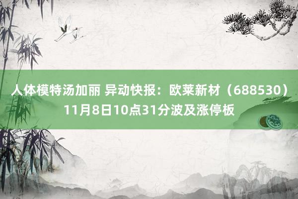 人体模特汤加丽 异动快报：欧莱新材（688530）11月8日10点31分波及涨停板