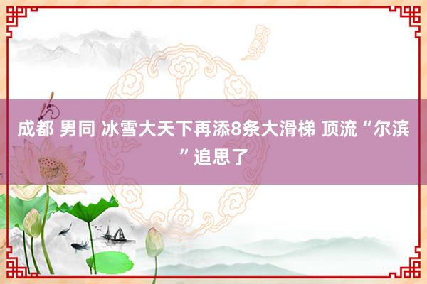 成都 男同 冰雪大天下再添8条大滑梯 顶流“尔滨”追思了