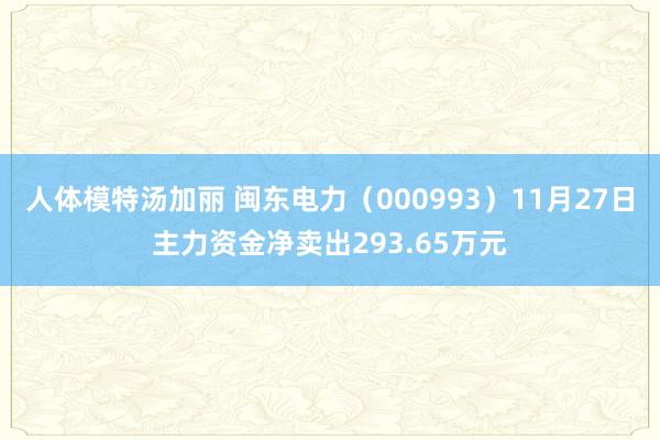 人体模特汤加丽 闽东电力（000993）11月27日主力资金净卖出293.65万元
