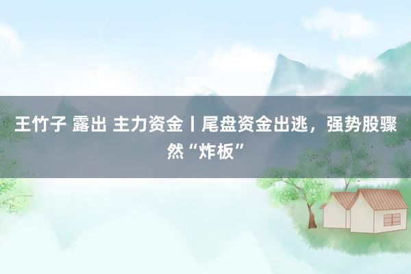 王竹子 露出 主力资金丨尾盘资金出逃，强势股骤然“炸板”