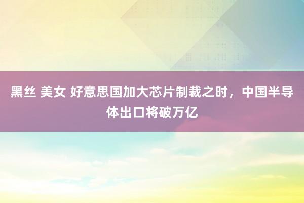 黑丝 美女 好意思国加大芯片制裁之时，中国半导体出口将破万亿