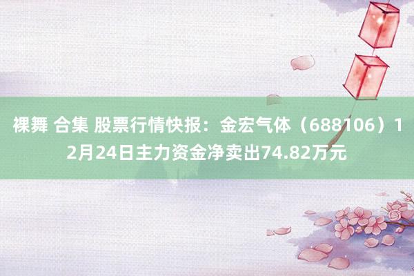 裸舞 合集 股票行情快报：金宏气体（688106）12月24日主力资金净卖出74.82万元