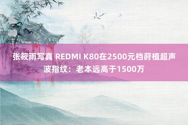 张筱雨写真 REDMI K80在2500元档莳植超声波指纹：老本远高于1500万