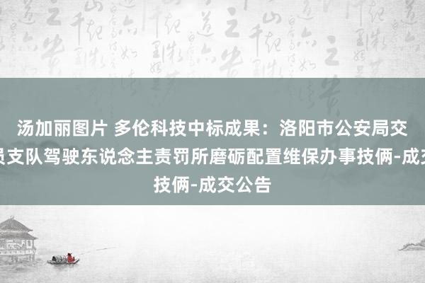汤加丽图片 多伦科技中标成果：洛阳市公安局交通探员支队驾驶东说念主责罚所磨砺配置维保办事技俩-成交公告