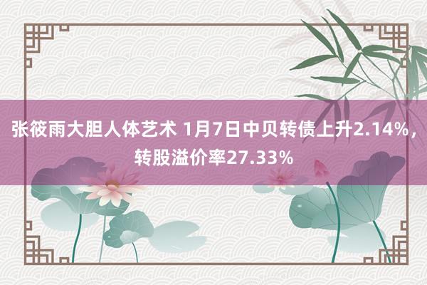张筱雨大胆人体艺术 1月7日中贝转债上升2.14%，转股溢价率27.33%