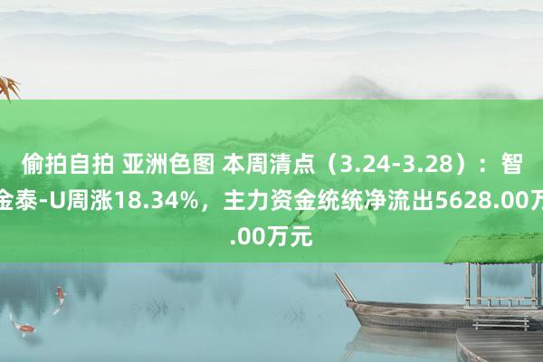 偷拍自拍 亚洲色图 本周清点（3.24-3.28）：智翔金泰-U周涨18.34%，主力资金统统净流出5628.00万元