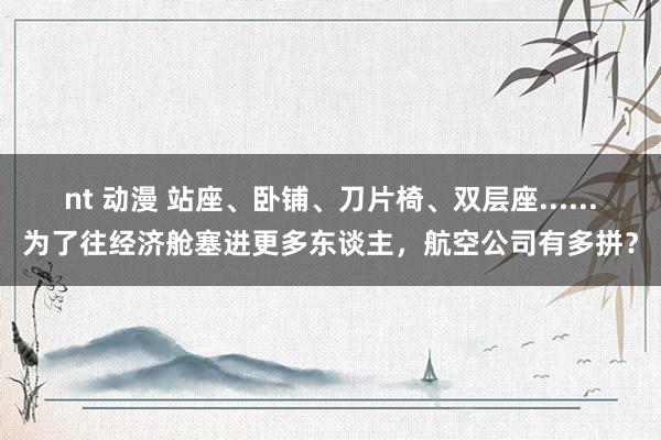 nt 动漫 站座、卧铺、刀片椅、双层座......为了往经济舱塞进更多东谈主，航空公司有多拼？