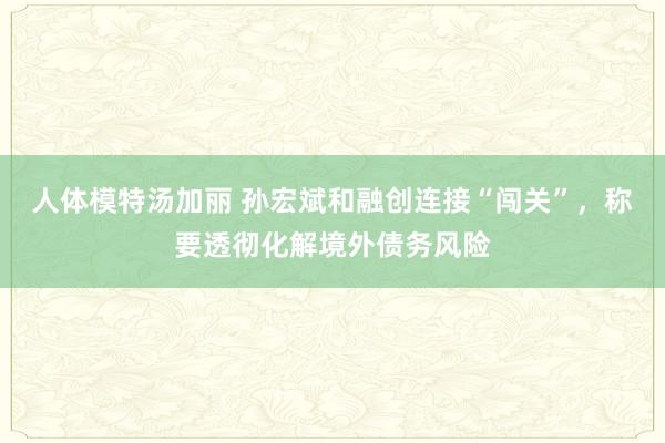 人体模特汤加丽 孙宏斌和融创连接“闯关”，称要透彻化解境外债务风险
